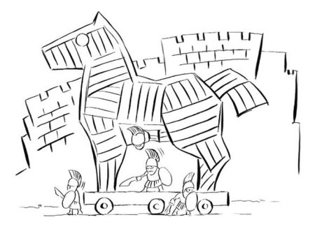 Троянский конь Илиада раскраска