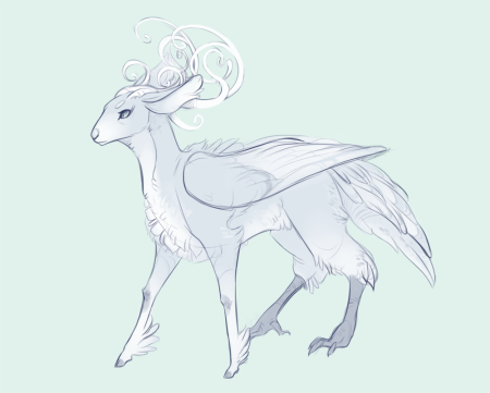 Мифическое животное карандашом