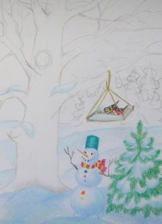 Рисунок на тему зима
