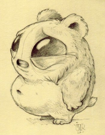 Милые зверьки карандашом