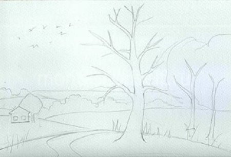 Весенние пейзажи карандашом легкие