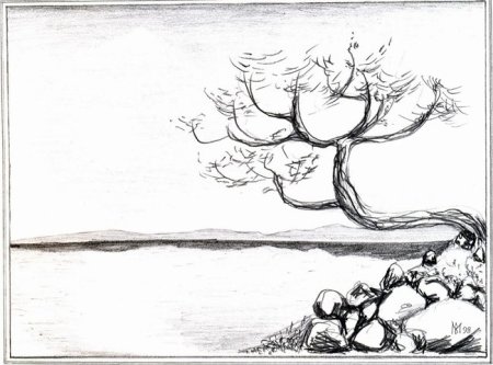 Пейзаж карандашом легкий для срисовки