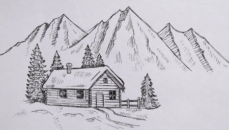 Пейзажи для срисовывания карандашом