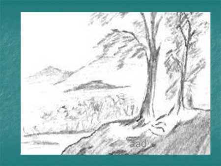 Пейзаж рисунок карандашом легкий