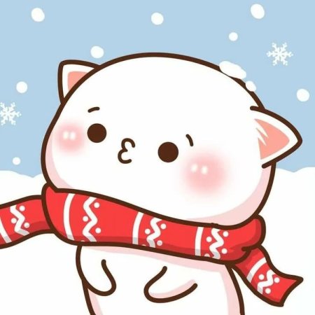 Кавайные котики новогодние