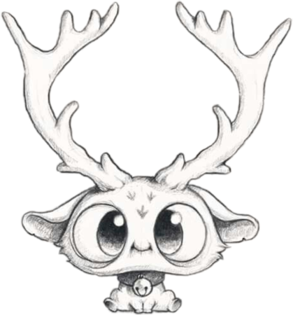 Рисунок оленя для срисовки легкие