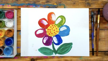 Пейзаж красками для детей