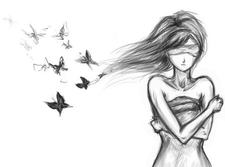Рисунки небольшие карандашом девушки