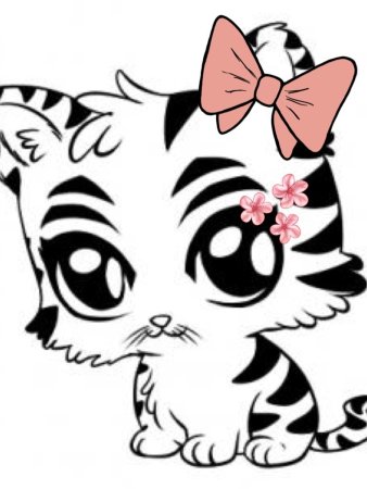 Раскраска для девочек Тигренок