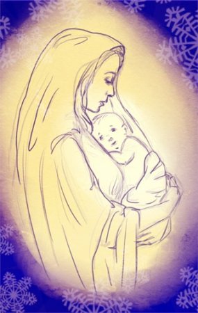 Рисунок на тему Рождество