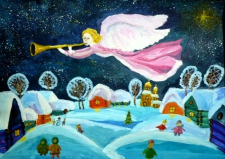 Рисунок на тему Рождество Христово