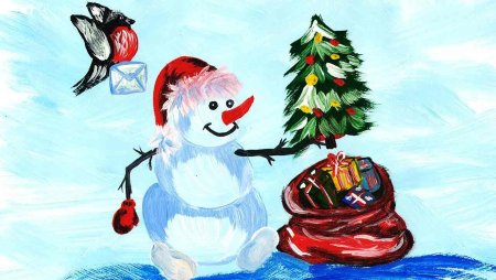 Рисунки на новый год красками