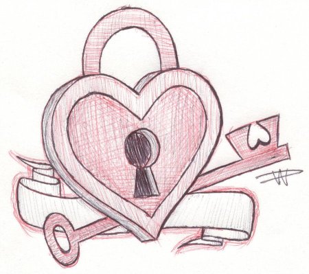 Сердце рисунок карандашом
