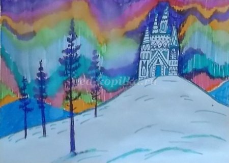 Северное сияние пластилинография