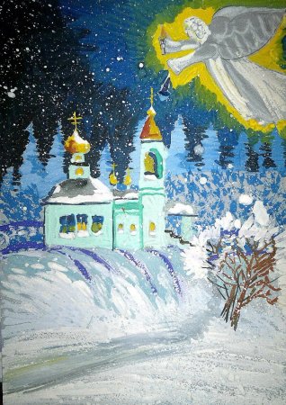 Рисунок на тему Рождество