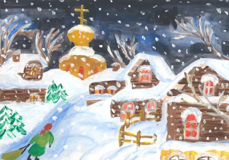 Рождественский рисунок на конкурс