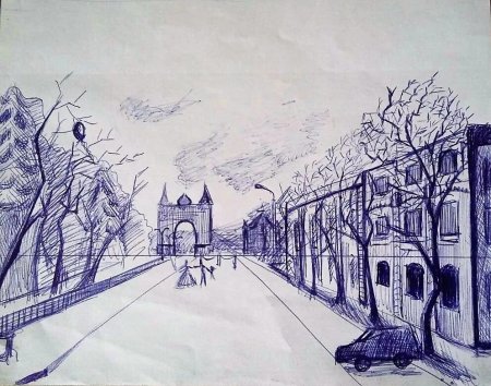 "Линейная перспектива" - пейзаж "Тоскана"