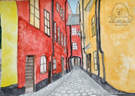 Городской пейзаж карандашом легкий