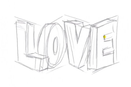 Объёмные надписи карандашом