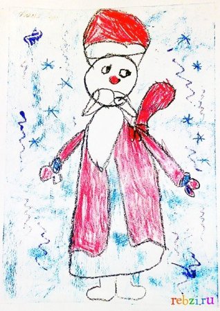 Детский новогодний рисунок