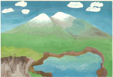 Горы рисование для детей