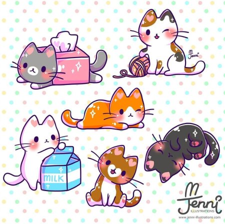 Рисунки для срисовки котики