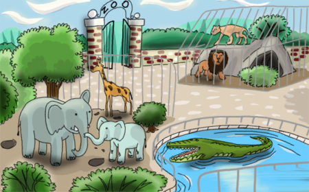 Животные в зоопарке рисунки