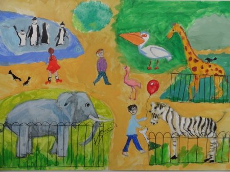 Рисование животных в зоопарке