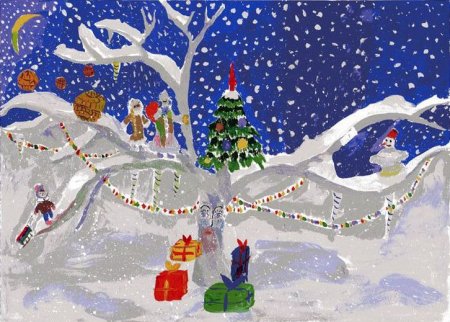 Рисование красавица зима