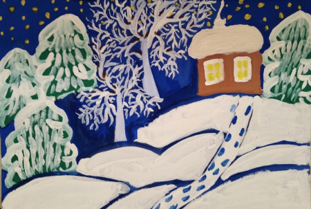 Рисуем красавицу зиму