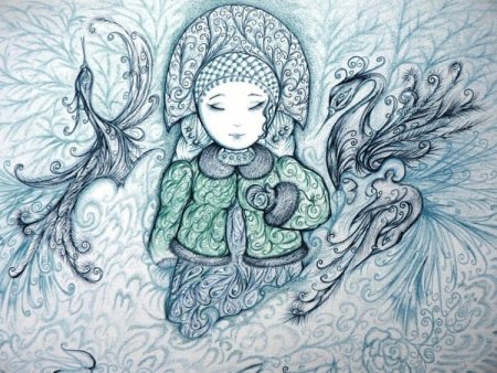 Детский рисунок зима