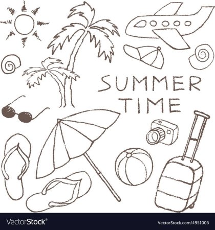 Рисунок лето карандашом для срисовки