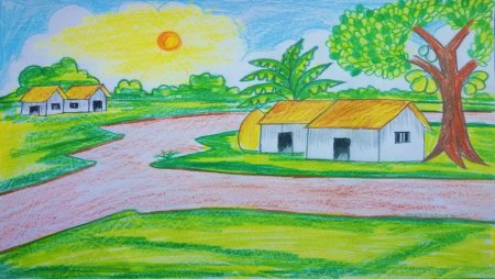 Летний пейзаж рисунок