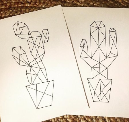 Геометрические рисунки маленькие животные