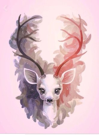 Белый олень арт