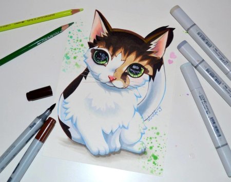 Рисунки маркерами животные