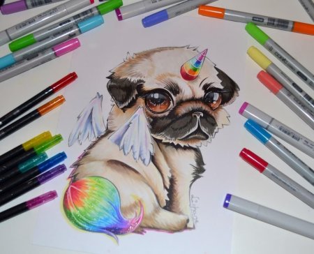 Скетчи маркерами животные