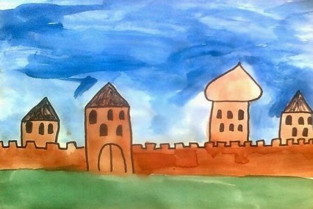 Древний город рисунок