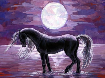 Лошадь гуашью