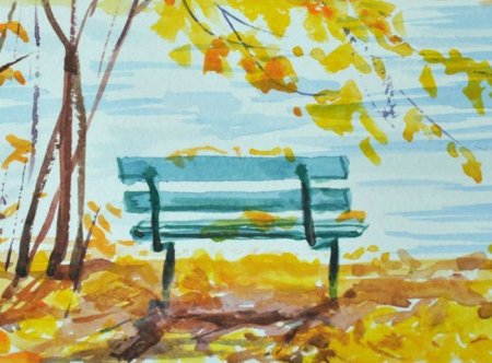 Рисунок осень карандашом