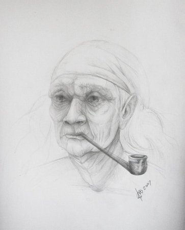 Легкий портрет пожилого человека