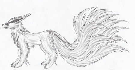 Раскраска Кицунэ Лис