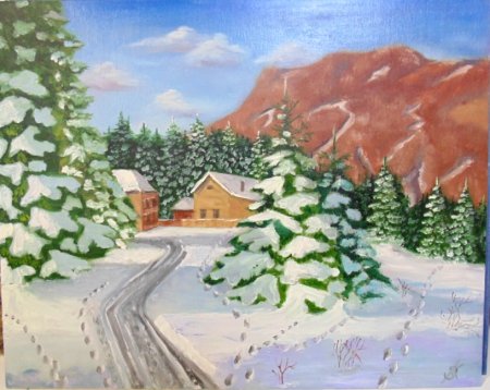 Зимний пейзаж в перспективе