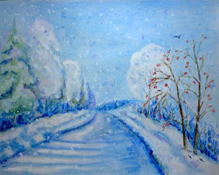 Иллюстрация к стихотворению поет зима аукает