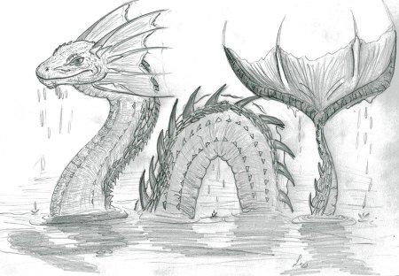 Раскраска водяной дракон