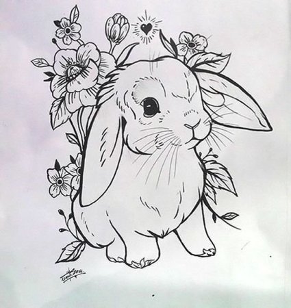 Рисунок кролика для срисовки