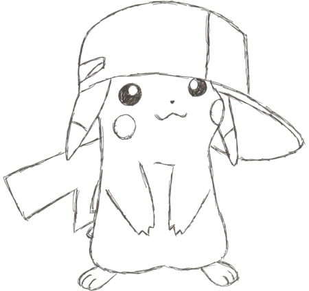 Пикачу карандашом