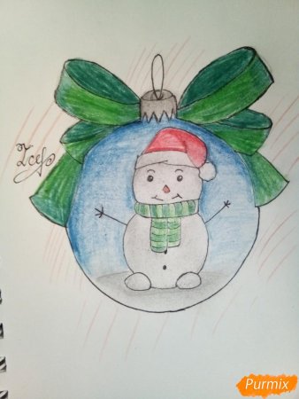 Рисунок на тему новый год легкий