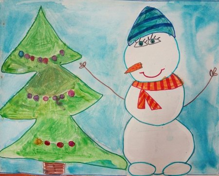 Новогодние открытки акварелью