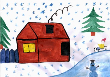 Рисунок на тему как я провел зимние каникулы